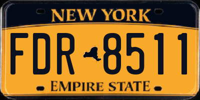 NY license plate FDR8511