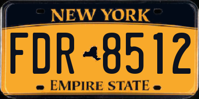 NY license plate FDR8512