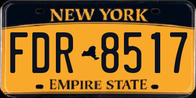 NY license plate FDR8517