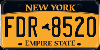 NY license plate FDR8520