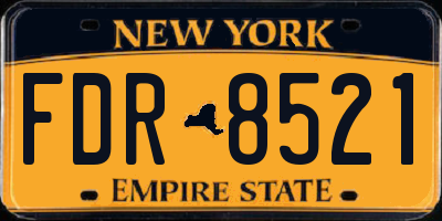 NY license plate FDR8521
