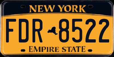 NY license plate FDR8522