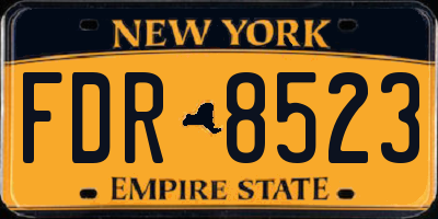 NY license plate FDR8523