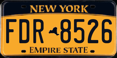 NY license plate FDR8526