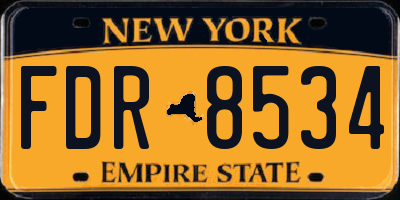 NY license plate FDR8534