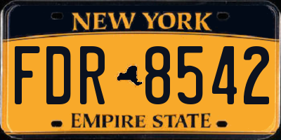 NY license plate FDR8542