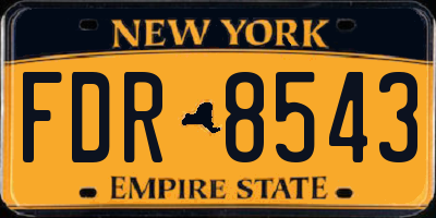 NY license plate FDR8543