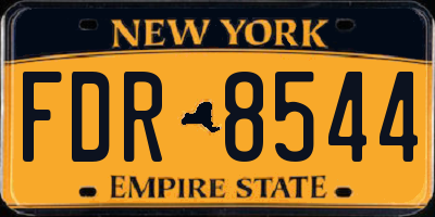 NY license plate FDR8544