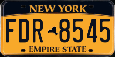 NY license plate FDR8545