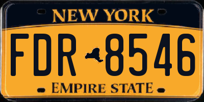 NY license plate FDR8546