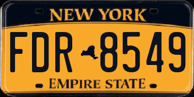 NY license plate FDR8549