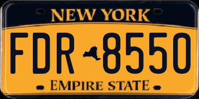 NY license plate FDR8550