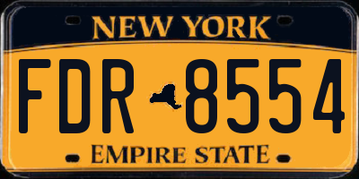 NY license plate FDR8554