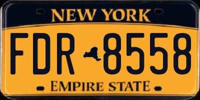 NY license plate FDR8558