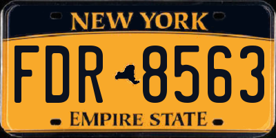 NY license plate FDR8563