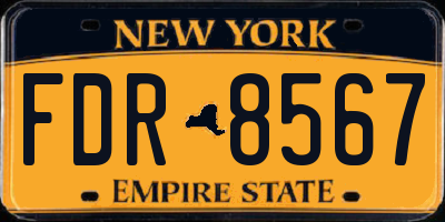 NY license plate FDR8567
