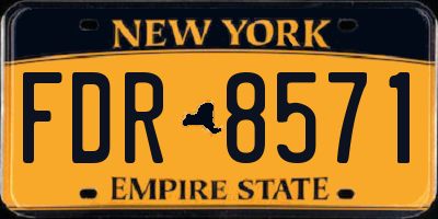 NY license plate FDR8571