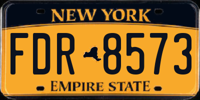 NY license plate FDR8573