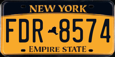 NY license plate FDR8574