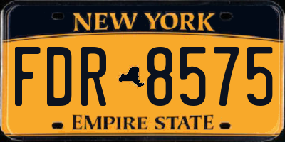 NY license plate FDR8575
