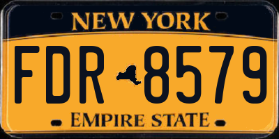 NY license plate FDR8579