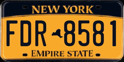 NY license plate FDR8581