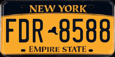 NY license plate FDR8588