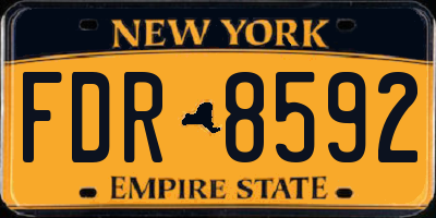 NY license plate FDR8592