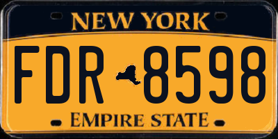 NY license plate FDR8598