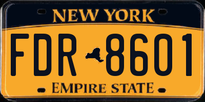 NY license plate FDR8601