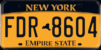 NY license plate FDR8604