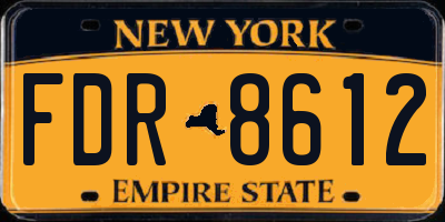NY license plate FDR8612