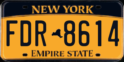 NY license plate FDR8614