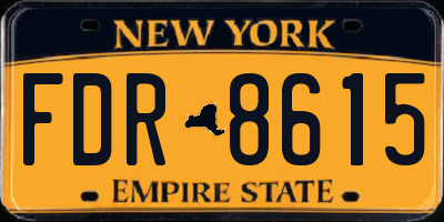 NY license plate FDR8615