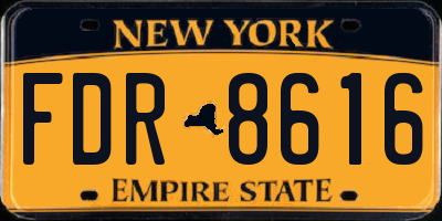NY license plate FDR8616