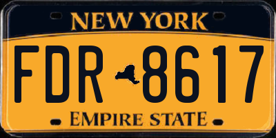 NY license plate FDR8617