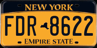 NY license plate FDR8622