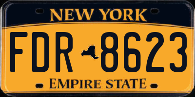NY license plate FDR8623