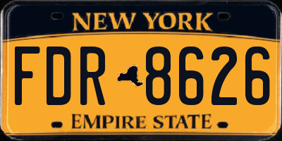 NY license plate FDR8626
