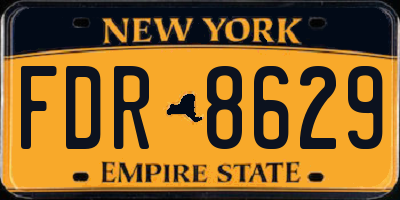 NY license plate FDR8629