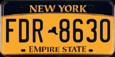 NY license plate FDR8630