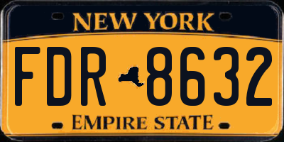 NY license plate FDR8632