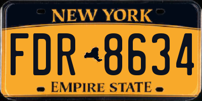 NY license plate FDR8634
