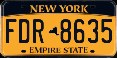 NY license plate FDR8635