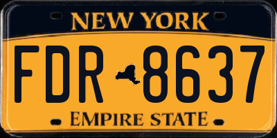 NY license plate FDR8637