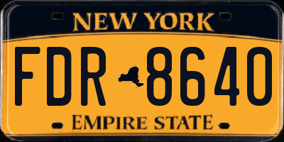 NY license plate FDR8640