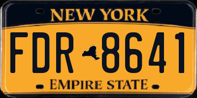 NY license plate FDR8641