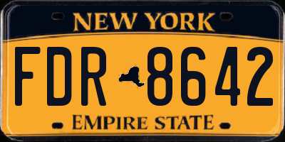 NY license plate FDR8642