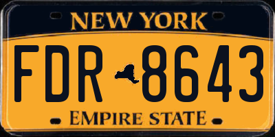 NY license plate FDR8643