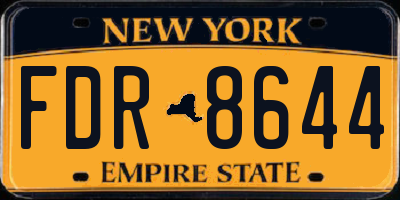 NY license plate FDR8644
